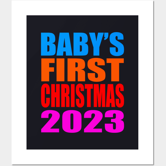 Baby's first Christmas 2023 Wall Art by Evergreen Tee